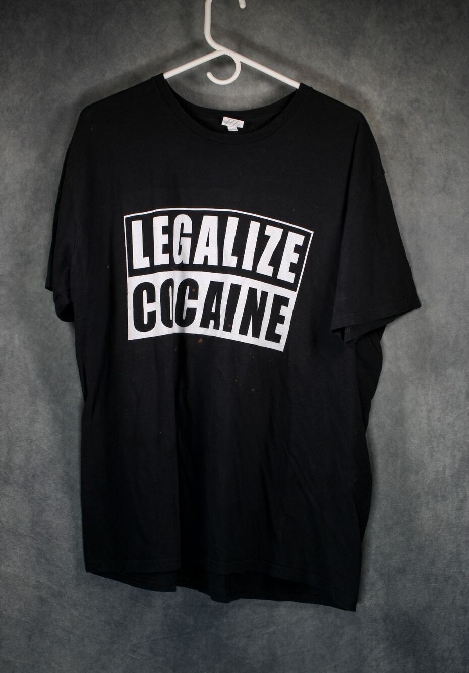 Legalize Cocaine Bold Graphic Print Black Short Sleeve T-Shirt Mens XL